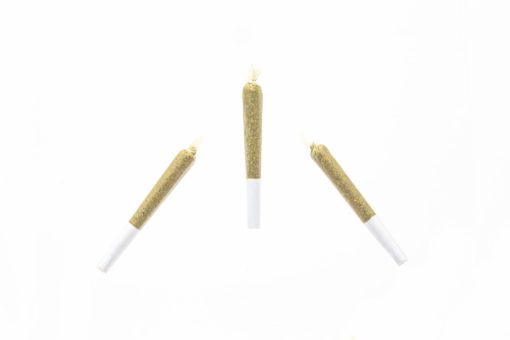 Three Exclusive Batch Joints from a top notch dispensary – 0.5 Grams on a white background.