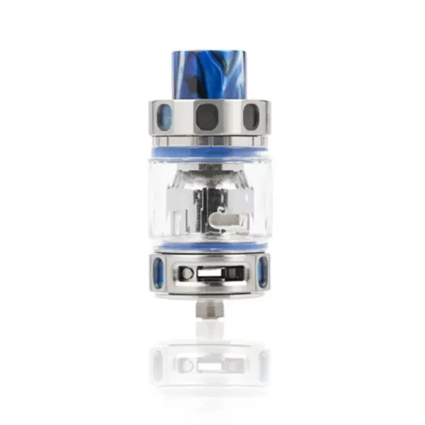 A blue and silver Freemax Maxus Pro Sub-Ohm Tank showcasing top-notch design on a white background.
