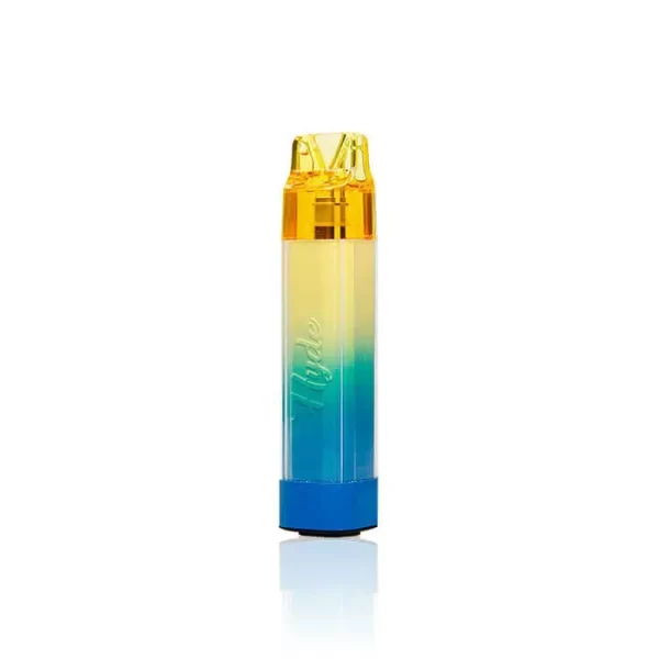 A Hyde EDGE Rave Disposable Vape bottle with a gold lid available at a top-notch dispensary near me.