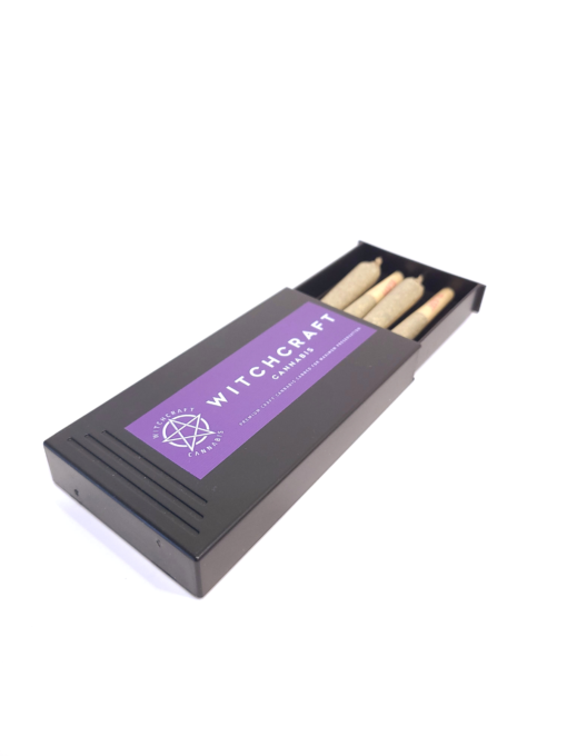 A black box with affordable Witchcraft Cannabis – Pre-Roll Packs available at nectar dispensaries.