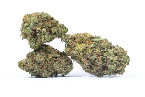 A pile of Sensi Star Strain from a top-notch dispensary on a white background.