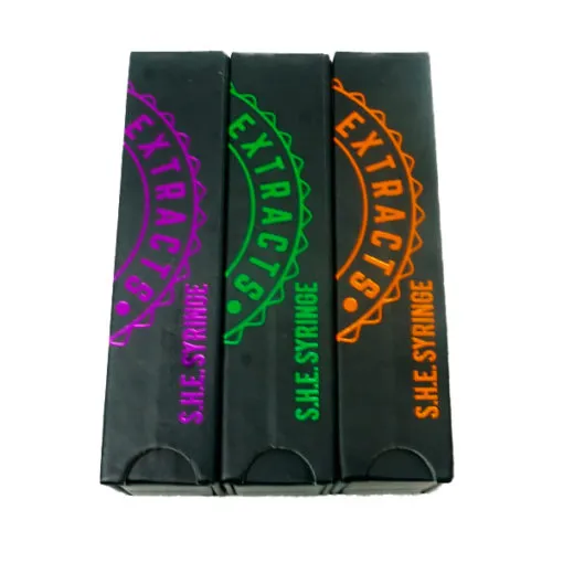 Three boxes of So High Extracts THC Distillate Syringes 1G available at a top-notch dispensary nearby.
