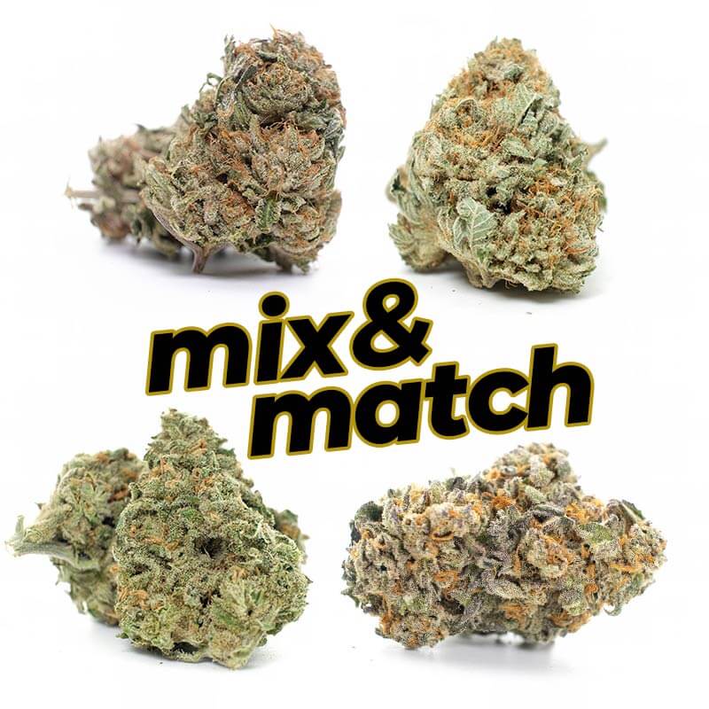 A mix and match of 1 Ounce Mix and Match AAAAA available at Nectar dispensaries, making it convenient for those searching for a 24-hour dispensary open near them on Weedmaps.